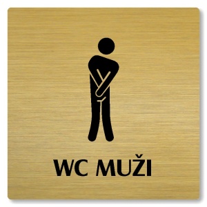 WC muži, 118x118mm, zlatá, Nevada